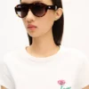 Kenzo Tulip’ Embroidered T-Shirt in Cotton Kenzo Tulip’ Embroidered T-Shirt in Cotton