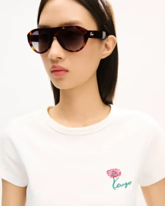 Kenzo Tulip’ Embroidered T-Shirt in Cotton