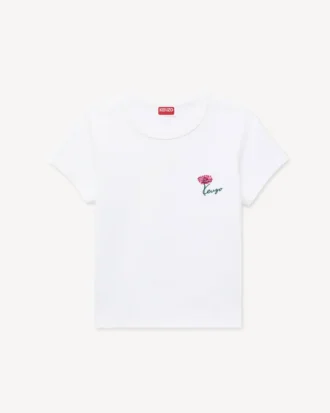 Kenzo Tulip’ Embroidered T-Shirt in Cotton