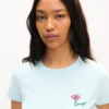 Kenzo Tulip’ Embroidered T-Shirt in Cotton Kenzo Tulip’ Embroidered T-Shirt in Cotton