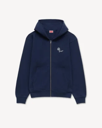 Kenzo Tulip’ Embroidered Zip up Hoodie in Cotton