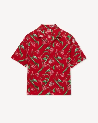 Kenzo Tulip’ Hawaiian Short Sleeve Shirt in Cotton