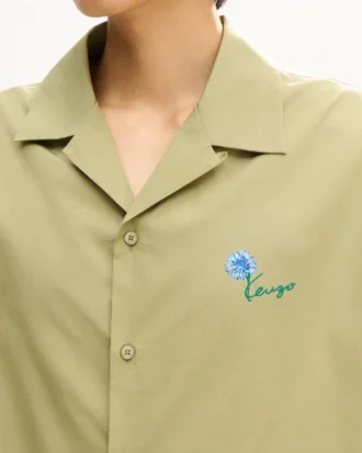Kenzo Tulip’ Hawaiian Short Sleeve Shirt in Cotton Poplin
