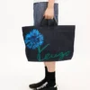 Kenzo Tulip’ Large Tote Bag in Denim-Like Twill Kenzo Tulip’ Large Tote Bag in Denim-Like Twill