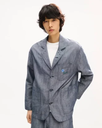 Kenzo Tulip’ Light Workwear Jacket in Cotton Linen