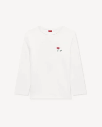 Kenzo Tulip’ Long Sleeves Relax T-Shirt in Cotton