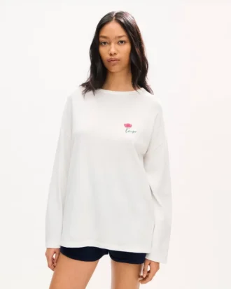 Kenzo Tulip’ Long Sleeves Relax T-Shirt in Cotton