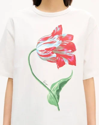 Kenzo Tulip’ Loose T-Shirt in Cotton Kenzo Tulip’ Loose T-Shirt in Cotton