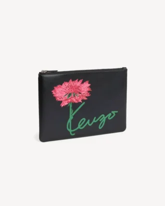 Kenzo Tulip’ Pouch in Leather