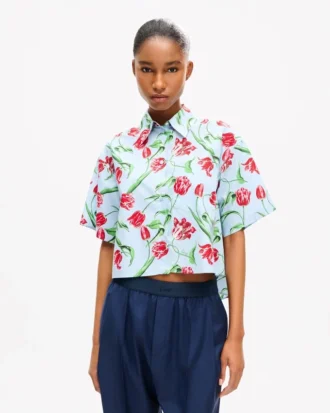 Kenzo Tulip’ Short Sleeve Shirt in Cotton Poplin Kenzo Tulip’ Short Sleeve Shirt in Cotton Poplin