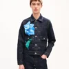 Kenzo Tulip’ Slim Pleated Trucker Jacket in Japanese Denim Kenzo Tulip’ Slim Pleated Trucker Jacket in Japanese Denim