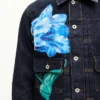 Kenzo Tulip’ Slim Pleated Trucker Jacket in Japanese Denim