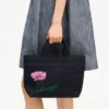 Kenzo Tulip’ Small Tote Bag in Denim-Like Twill Kenzo Tulip’ Small Tote Bag in Denim-Like Twill