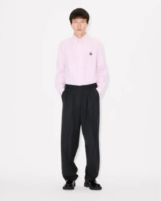 Kenzo Weave’ Pleated Tailored Pants in Wool Jacquard