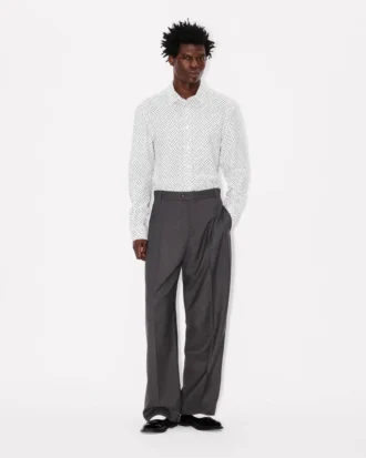 Kenzo Weave’ Straight Tailored Pants in Wool Jacquard