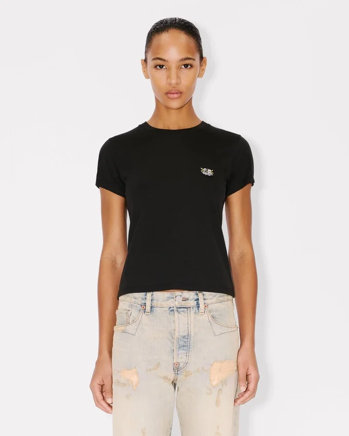 Kenzo Wild Tiger’ Embroidered T-Shirt in Cotton Kenzo Wild Tiger’ Embroidered T-Shirt in Cotton