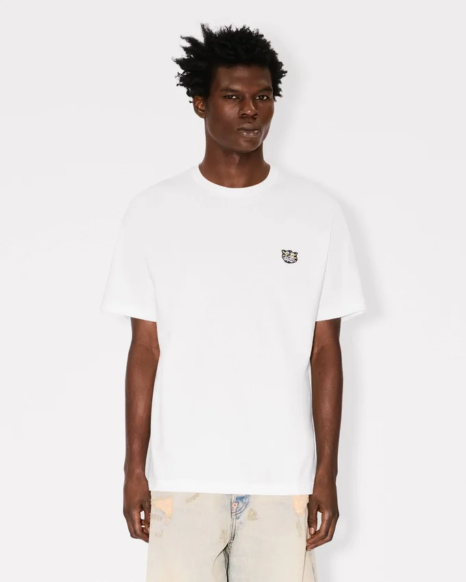 Kenzo Wild Tiger’ Embroidered T-Shirt in Cotton Kenzo Wild Tiger’ Embroidered T-Shirt in Cotton