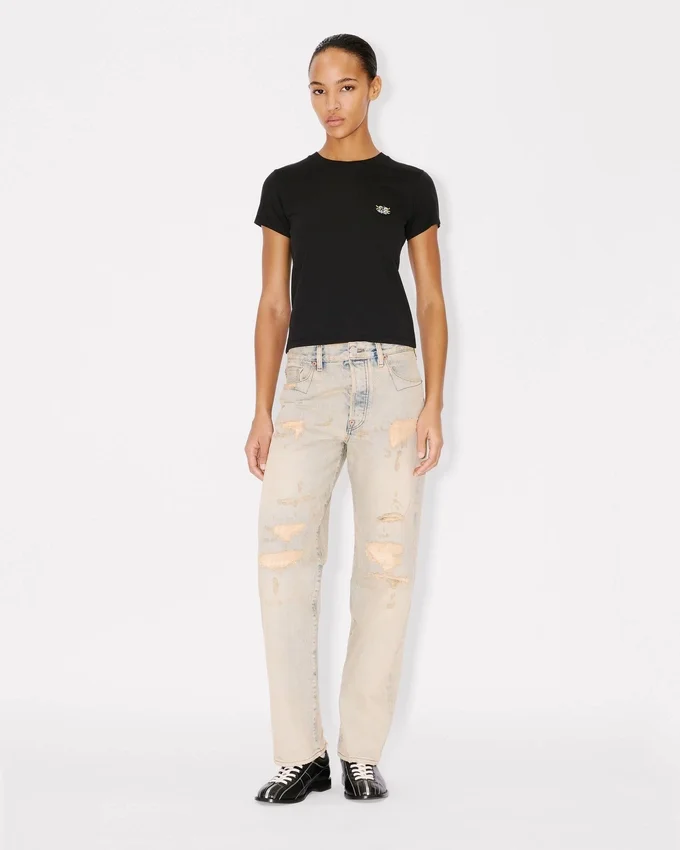 Kenzo Wild Tiger’ Embroidered T-Shirt in Cotton Kenzo Wild Tiger’ Embroidered T-Shirt in Cotton
