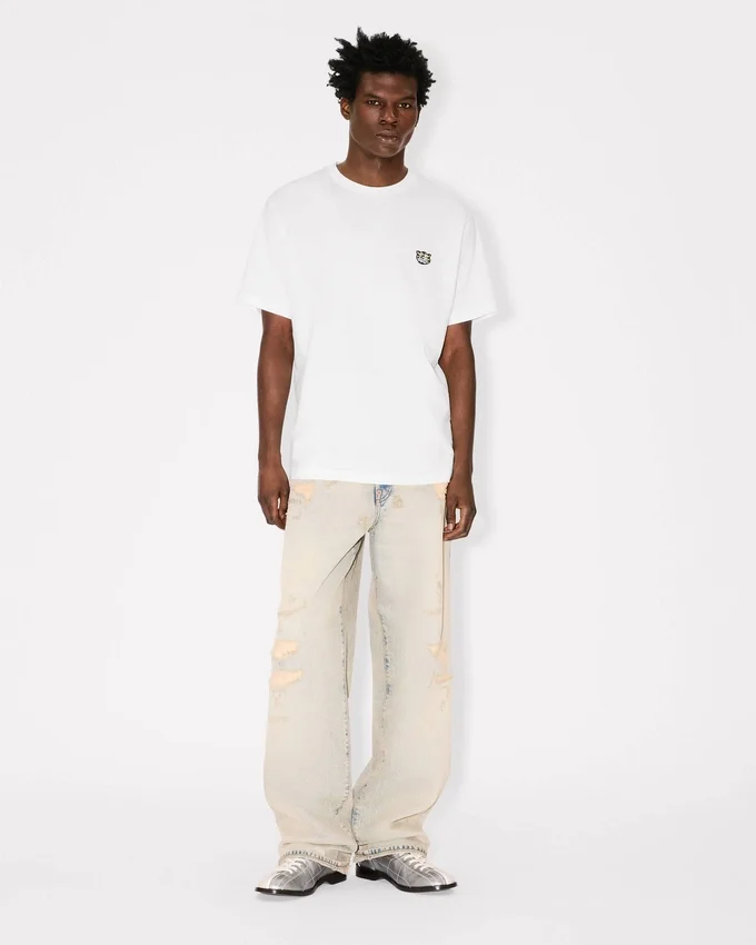 Kenzo Wild Tiger’ Embroidered T-Shirt in Cotton Kenzo Wild Tiger’ Embroidered T-Shirt in Cotton