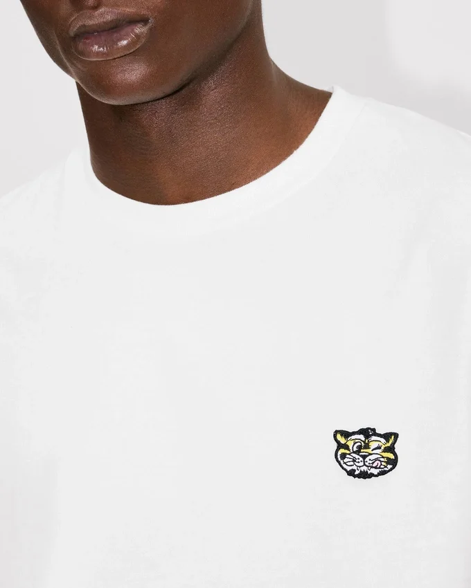 Kenzo Wild Tiger’ Embroidered T-Shirt in Cotton Kenzo Wild Tiger’ Embroidered T-Shirt in Cotton