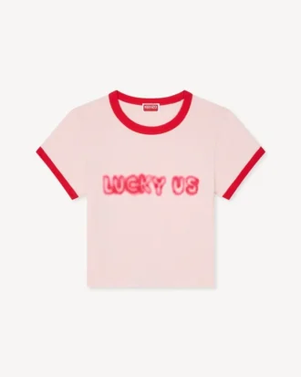Kenzo Words’ Cropped T-Shirt in Cotton