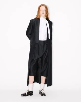 Tailored Cropped Pleated Pants in Virgin Wool and Silk Tailored Cropped Pleated Pants in Virgin Wool and Silk