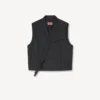 Kimono Gilet in Virgin Wool and Silk