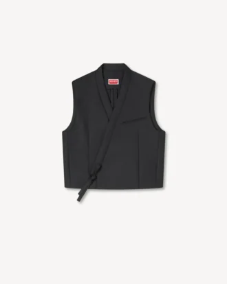 Kimono Gilet in Virgin Wool and Silk