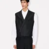 Kimono Gilet in Virgin Wool and Silk