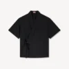 Kimono Short Sleeve Shirt in Cotton Poplin