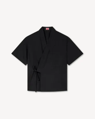 Kimono Short Sleeve Shirt in Cotton Poplin Kimono Short Sleeve Shirt in Cotton Poplin