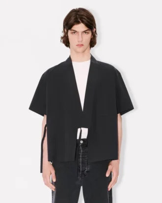 Kimono Short Sleeve Shirt in Cotton Poplin Kimono Short Sleeve Shirt in Cotton Poplin