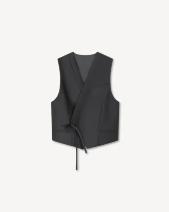 Kimono Vest in Virgin Wool and Silk