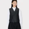 Kimono Vest in Virgin Wool and Silk Kimono Vest in Virgin Wool and Silk