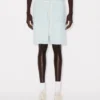 Lace Straight Short in Stone Bleach Chambray Lace Straight Short in Stone Bleach Chambray