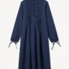 Long Sleeve Midi Dress in Light Cotton Poplin Long Sleeve Midi Dress in Light Cotton Poplin