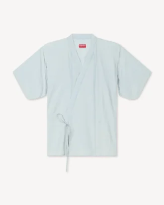 Loose Kimono Shirt in Stone Bleach Chambray