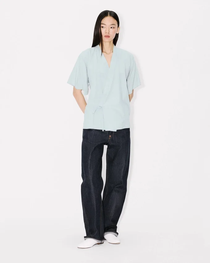 Loose Kimono Shirt in Stone Bleach Chambray Loose Kimono Shirt in Stone Bleach Chambray