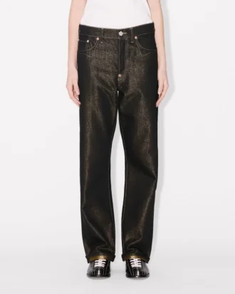 Low-Waist Boyfriend Jeans in Lurex Japanese Denim