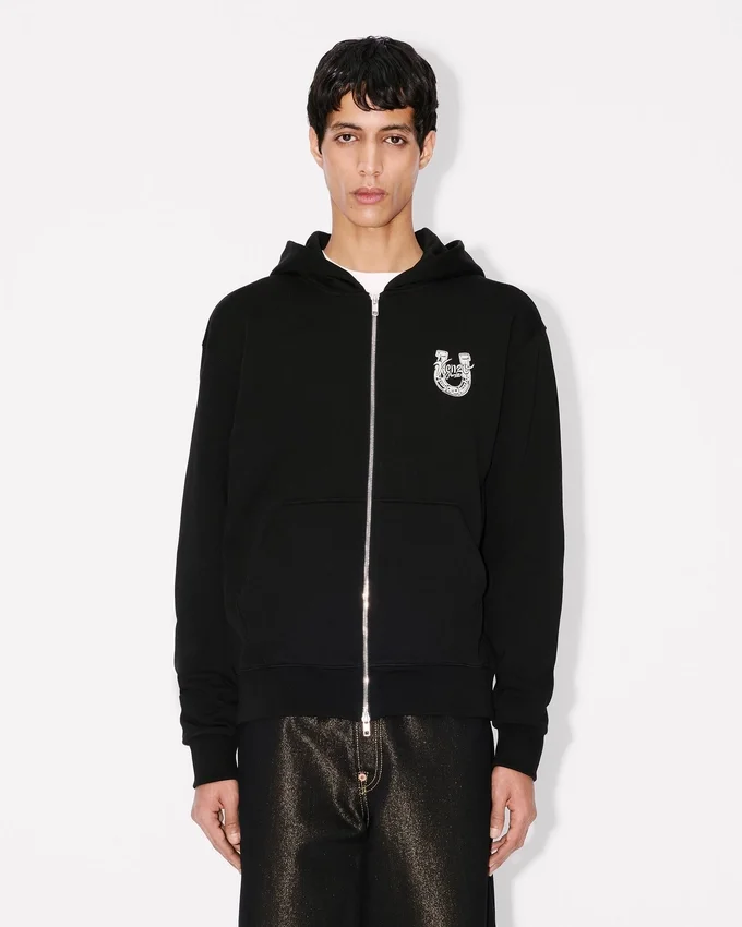 Lunar New Year’ Embroidered Zip up Hoodie in Cotton Lunar New Year’ Embroidered Zip up Hoodie in Cotton