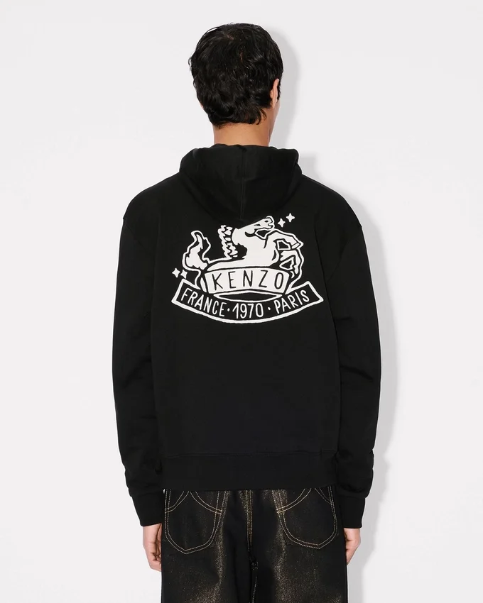 Lunar New Year’ Embroidered Zip up Hoodie in Cotton Lunar New Year’ Embroidered Zip up Hoodie in Cotton