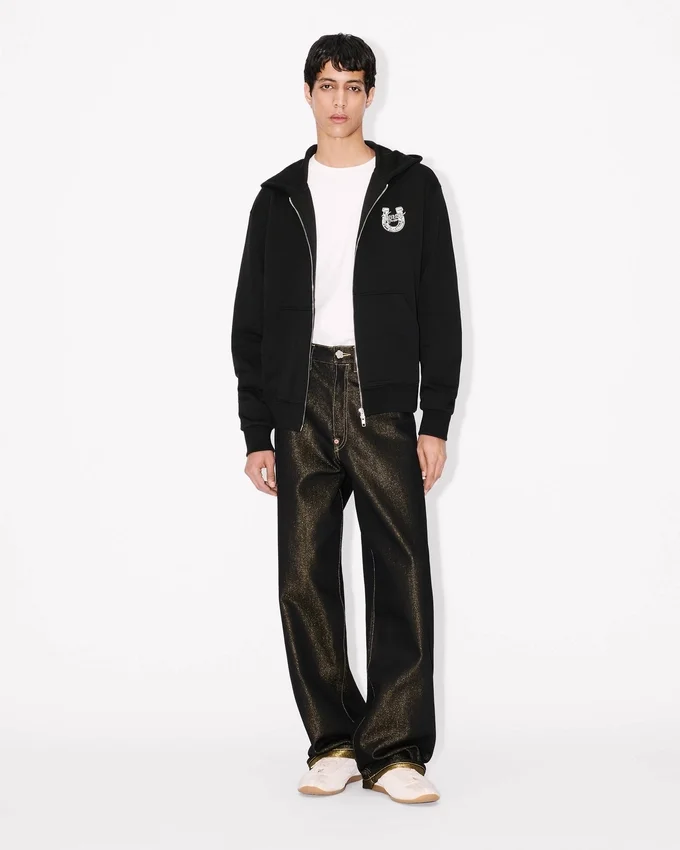 Lunar New Year’ Embroidered Zip up Hoodie in Cotton Lunar New Year’ Embroidered Zip up Hoodie in Cotton