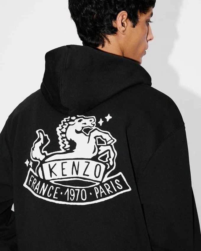 Lunar New Year’ Embroidered Zip up Hoodie in Cotton Lunar New Year’ Embroidered Zip up Hoodie in Cotton