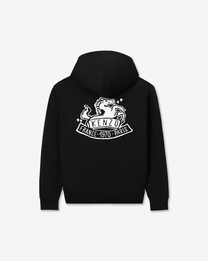 Lunar New Year’ Embroidered Zip up Hoodie in Cotton Lunar New Year’ Embroidered Zip up Hoodie in Cotton