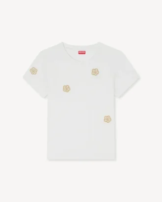Multi ‘Boke Flower’ Embroidered T-Shirt in Cotton