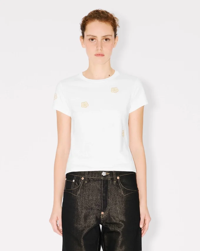 Multi ‘Boke Flower’ Embroidered T-Shirt in Cotton Multi ‘Boke Flower’ Embroidered T-Shirt in Cotton