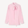 Oversized Bow Shirt in Mixed Silk Oversized Bow Shirt in Mixed Silk