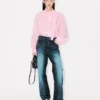 Oversized Bow Shirt in Mixed Silk Oversized Bow Shirt in Mixed Silk