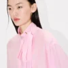 Oversized Bow Shirt in Mixed Silk Oversized Bow Shirt in Mixed Silk