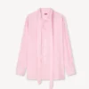 Oversized Bow Shirt in Mixed Silk Oversized Bow Shirt in Mixed Silk